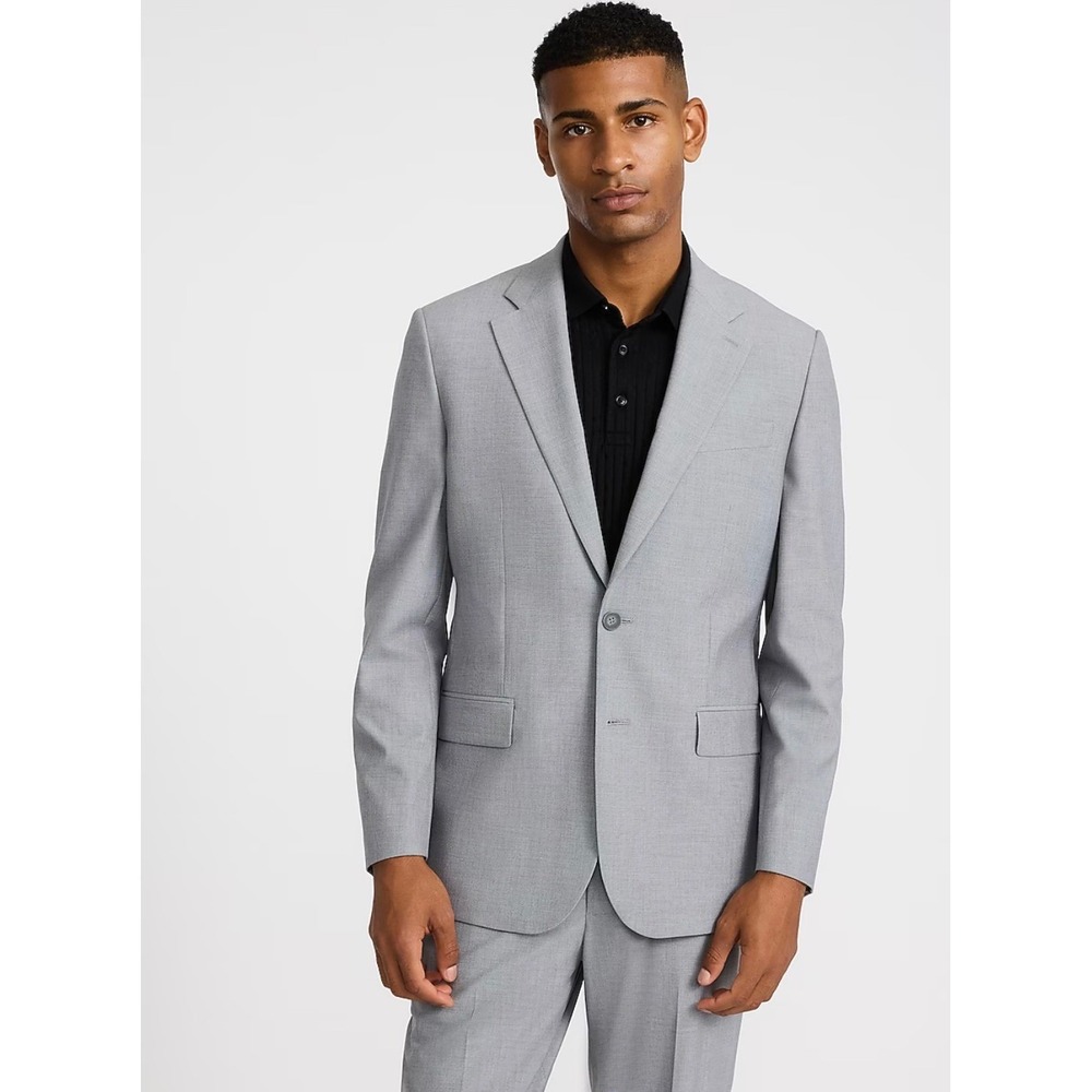 Express Conscious Edit Light Gray Two Button Notc… - image 1